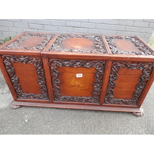 642 - 19th Century French Carved Hardwood Wine Cooler Chest