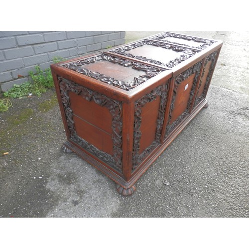 642 - 19th Century French Carved Hardwood Wine Cooler Chest