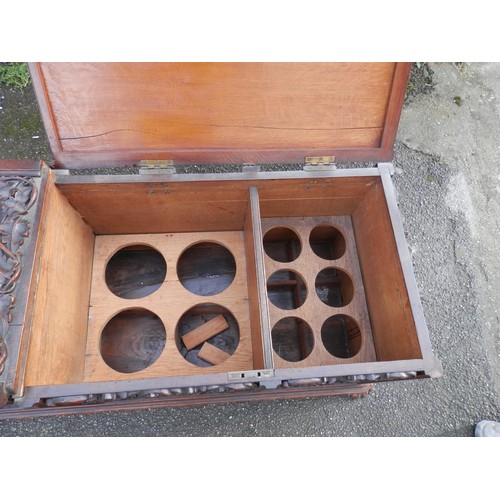 642 - 19th Century French Carved Hardwood Wine Cooler Chest