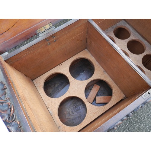 642 - 19th Century French Carved Hardwood Wine Cooler Chest