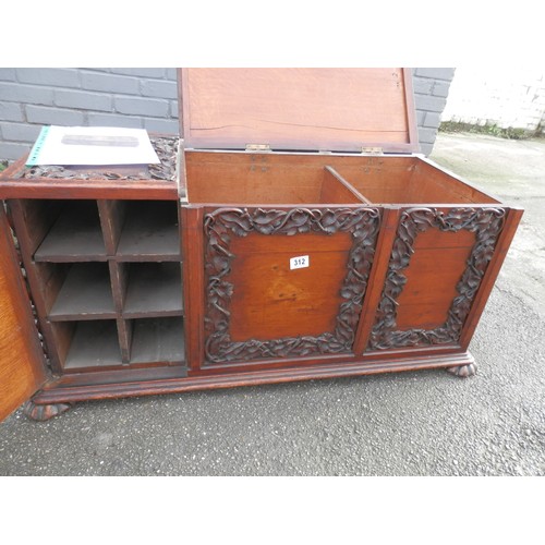 642 - 19th Century French Carved Hardwood Wine Cooler Chest