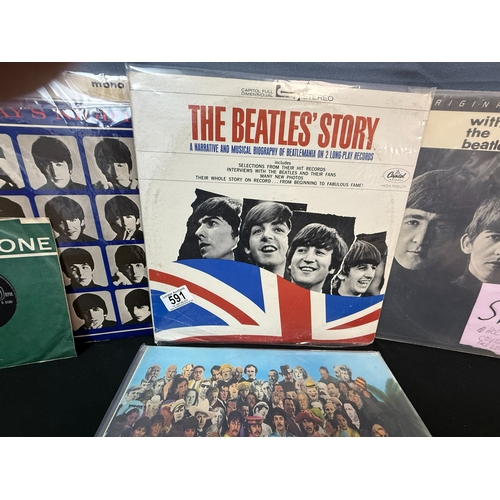 591 - Vinyl Records: Collection of The Beatles Records plus other Beatles Memorabilia incl. 