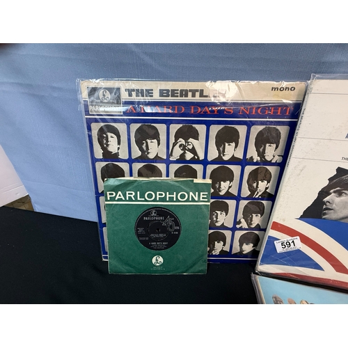 591 - Vinyl Records: Collection of The Beatles Records plus other Beatles Memorabilia incl. 