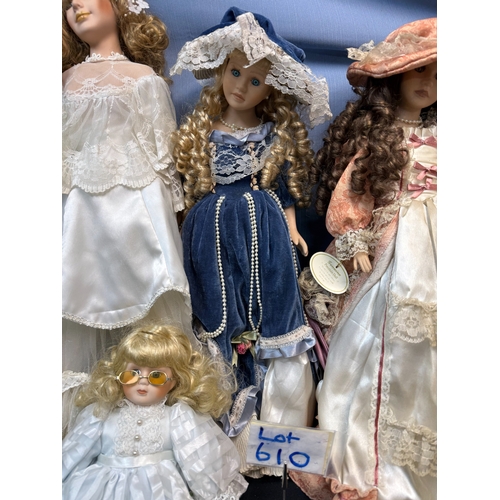 610 - Collection of  Good Quality Vintage Dolls