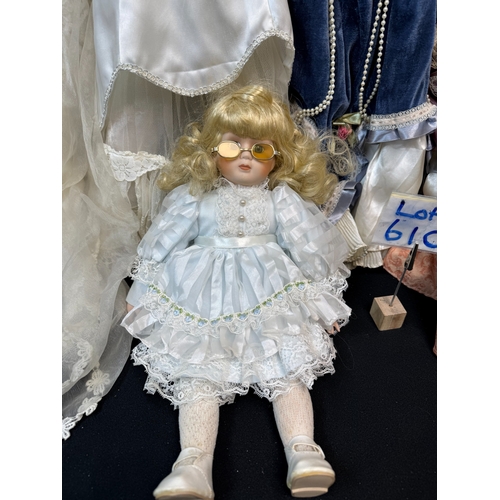 610 - Collection of  Good Quality Vintage Dolls