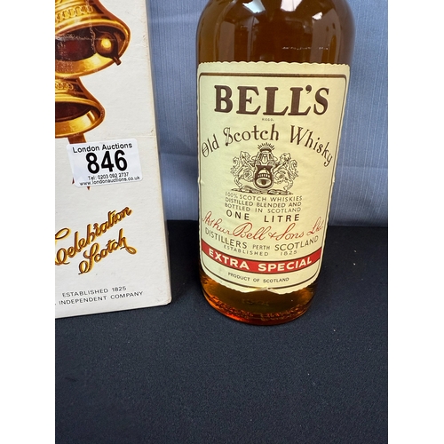 846 - Boxed Bottle of 1 Litre 75 Percent Proof Bells Scotch Whisky