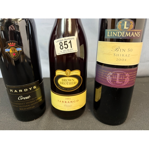 851 - Three Mixed Bottles of Australian Wine