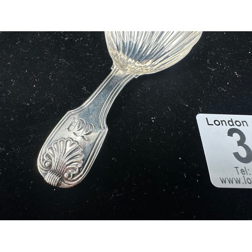 313 - William Eaton Hallmarked Georgian Silver Caddy Spoon London 1823