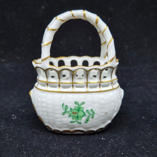 812 - Hutschenreuther Sugar Bowl, Meissen Beaker, Ltd Edition Herend Basket for Mulberry Hall, York and an... 