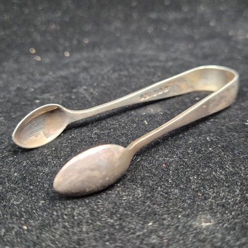 809 - Silver Topped Scent Bottle, Silver Topped Sugar Sifter and a Pair of Hallmarked Sugar Tongs