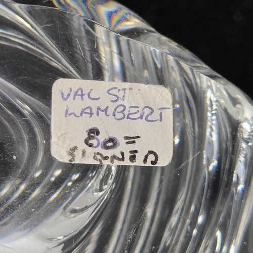 790 - Signed Val Saint Lambert Crystal Cornucopia