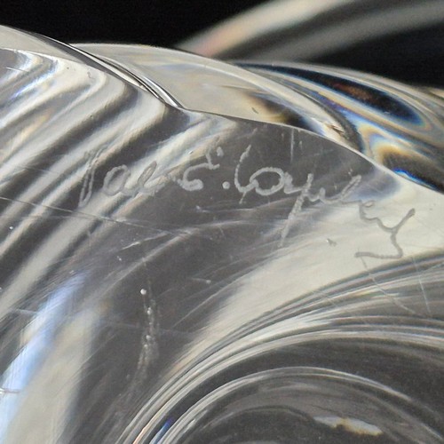 790 - Signed Val Saint Lambert Crystal Cornucopia