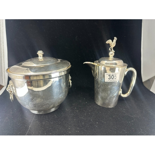 305 - Silver Plated Ice Bucket and a Silver Plated Coffee Pot