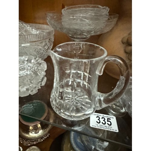 335 - Shelf of Good Crystal, Bric a Brac etc.