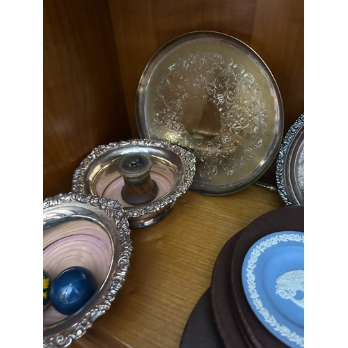 336 - Shelf of Silver Plate and other Bric a Brac