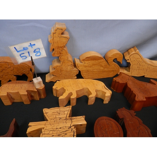 518 - Collection of 3D Wooden Puzzles