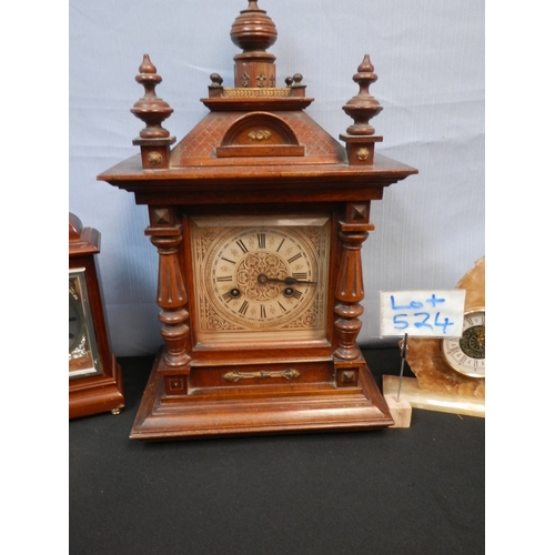 524 - Collection of Clocks to include Antique and Vintage Examples, Highlights include German Mantel Clock... 