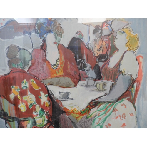 546 - Itzchak Tarkay (Israeli 1935 - 2012) Screenprint Titled Small Talk, Ltd Edition of 250, Signed to th... 