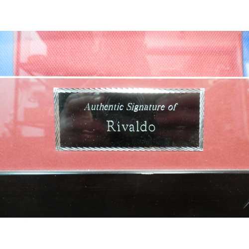 550 - Rivaldo Signed FC Barcelona Shirt in Display Frame