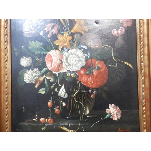 558 - A Continental 20th Century Still Life of Flowers Signed 