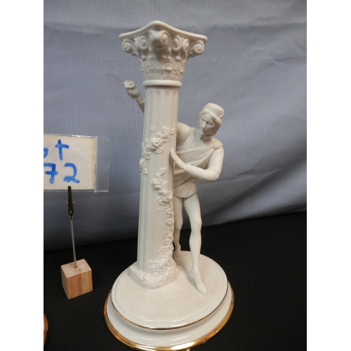 572 - The Romeo and Juliet Porcelain Candlesticks by The Franklin Mint