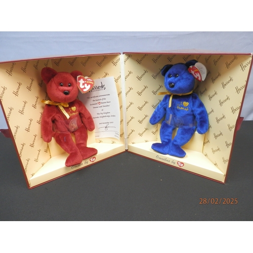 670 - Ty Beanie Babies Omnia & Omnibus Harrods Exclusive Bears