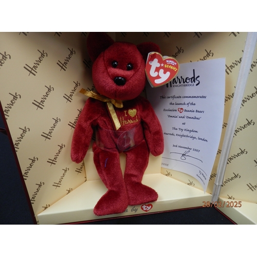 670 - Ty Beanie Babies Omnia & Omnibus Harrods Exclusive Bears