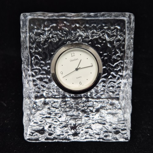 791 - Jasper Conran for Waterford Crystal Clock together with a Royal Doulton Saturn Crystal Cube Clock & ... 