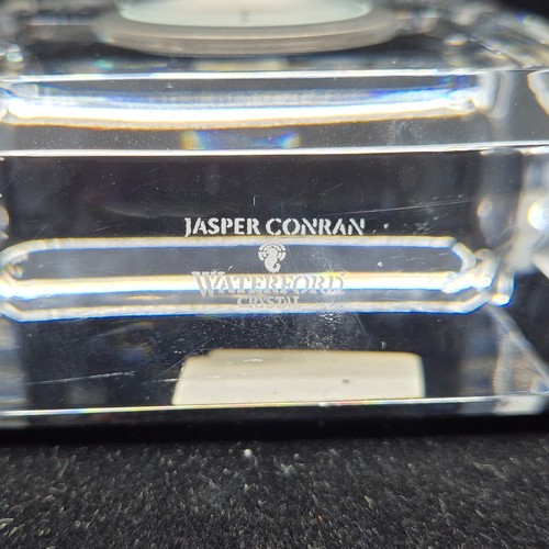 791 - Jasper Conran for Waterford Crystal Clock together with a Royal Doulton Saturn Crystal Cube Clock & ... 