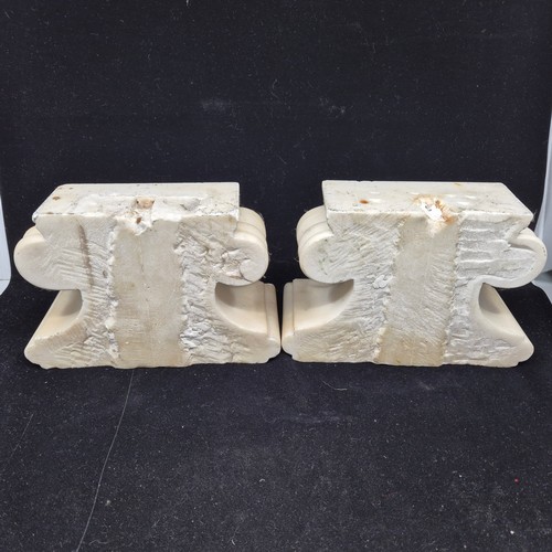 738 - Pair of Marble Ionic Column Capitals