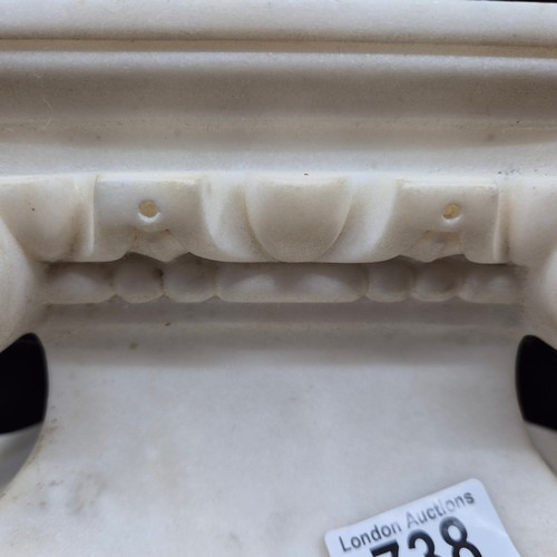 738 - Pair of Marble Ionic Column Capitals