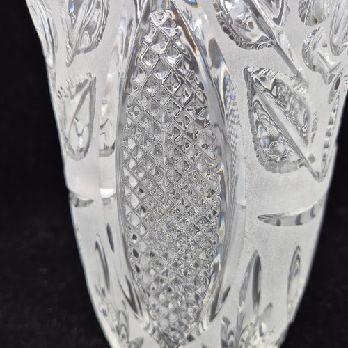 723 - Irena Poland Matt Rose 24% Lead Crystal Vase Mint in Box