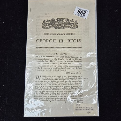 868 - Collection of Four Georgian Parliamentary Acts c.1767-1831