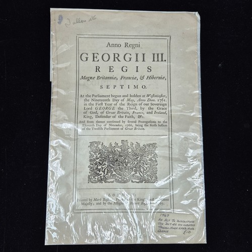 868 - Collection of Four Georgian Parliamentary Acts c.1767-1831