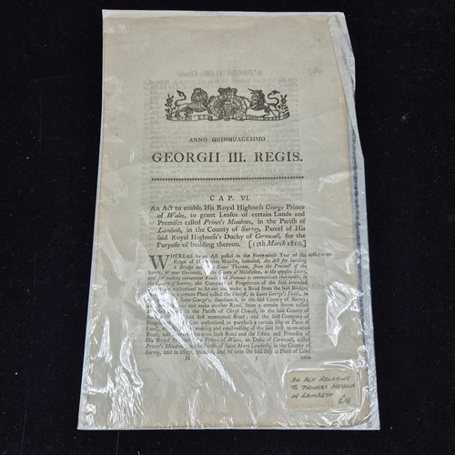 868 - Collection of Four Georgian Parliamentary Acts c.1767-1831