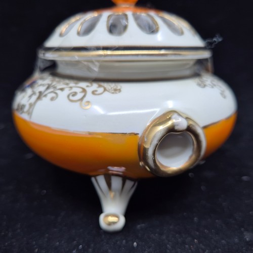 871 - Noritake Japan Lidded Dish together with a Signed French Salt Glazed Vase