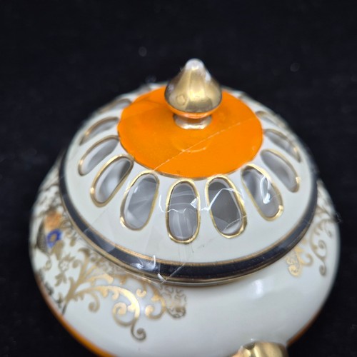 871 - Noritake Japan Lidded Dish together with a Signed French Salt Glazed Vase