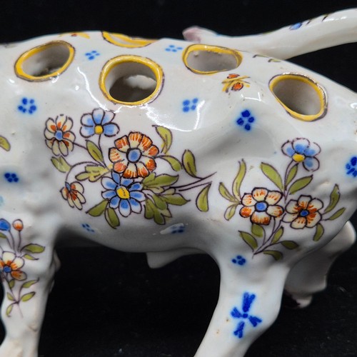 874 - Formaintraux Freres French Faience Bull Flower Holder