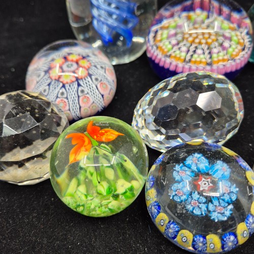 876 - Collection of Ten Glass Paperweights to include Two Strathearn Millefiori Examples, Victorian Exampl... 