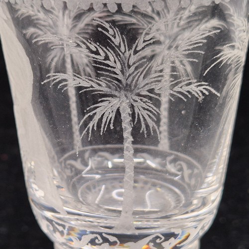 877 - Hilary Virgo Engraved Glass together with a 19th Century Illusion Glass