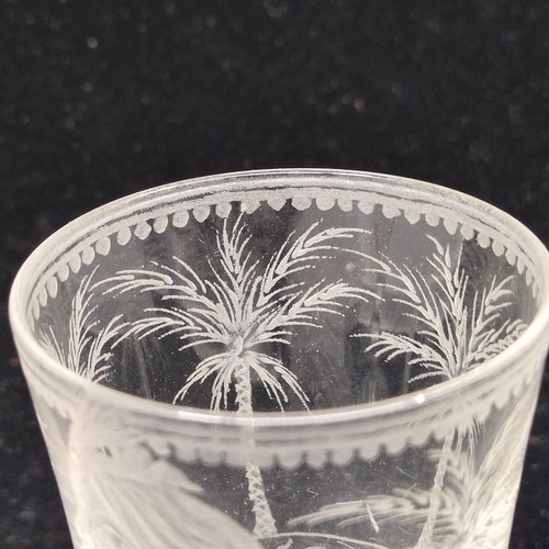 877 - Hilary Virgo Engraved Glass together with a 19th Century Illusion Glass