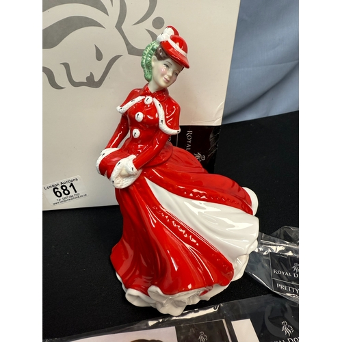 681 - Royal Doulton Pretty Ladies Christmas Celebration Sculpture in Box together with a Robert Harrop Dog... 