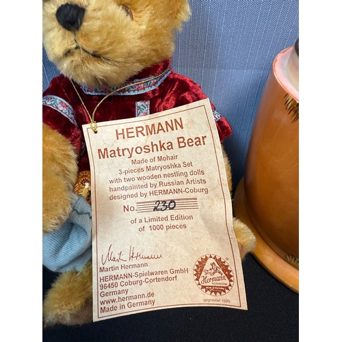 682 - Hermann Matryoshka Limited Edition Mohair Bear in Russian Doll Style Box