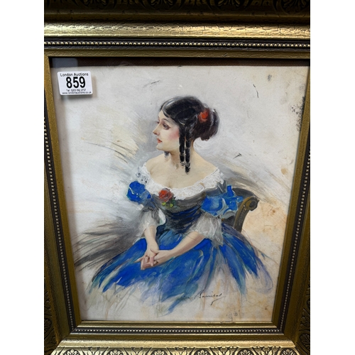 859 - William Henry Barribal,
British 1874-1952, A Framed Watercolour on Paper, Portrait of a Lady