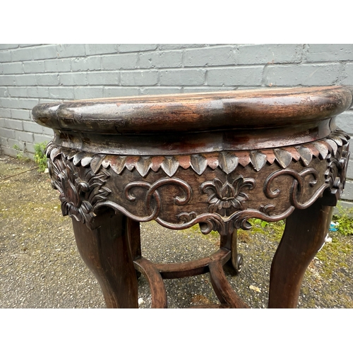 276A - A Chinese Marble & Hardwood Side Table