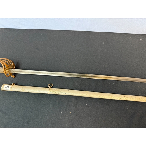 480 - Victorian Infantry Officers Sword in Steel Scabbard by E Thurkle, Soho. 83cm Blade