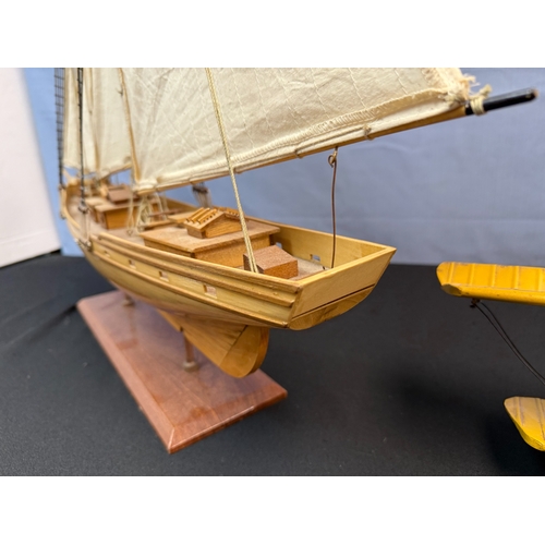 929 - Bluenose Model Ship and a Modern Model Plane