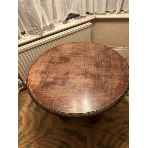 636B - Antique German Table on Lions Paw Feet