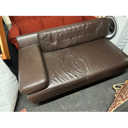 648Y - Habitat Leather Sofa