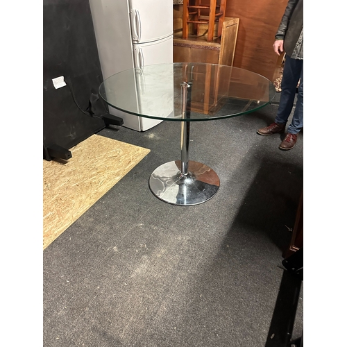 648Z - Chrome and Glass Dining Table